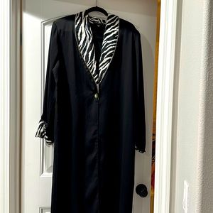 Vintage floor length faux fur zebra print jacket